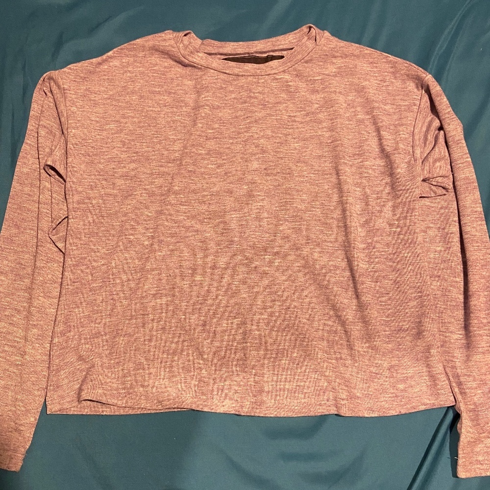 Code x Mode purple cropped long-sleeved shirt